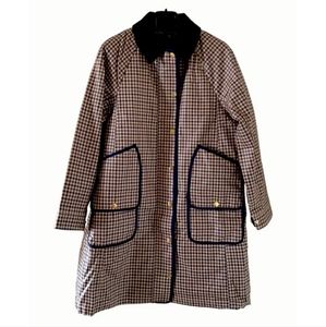 J.Crew 3-in-1 luxe oversized primaloft plaid waxed cotton coat/rain jacket